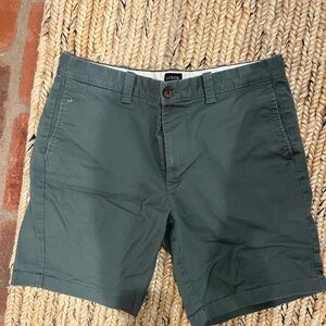 J. Crew Men's Dark Green Flat Front Shorts